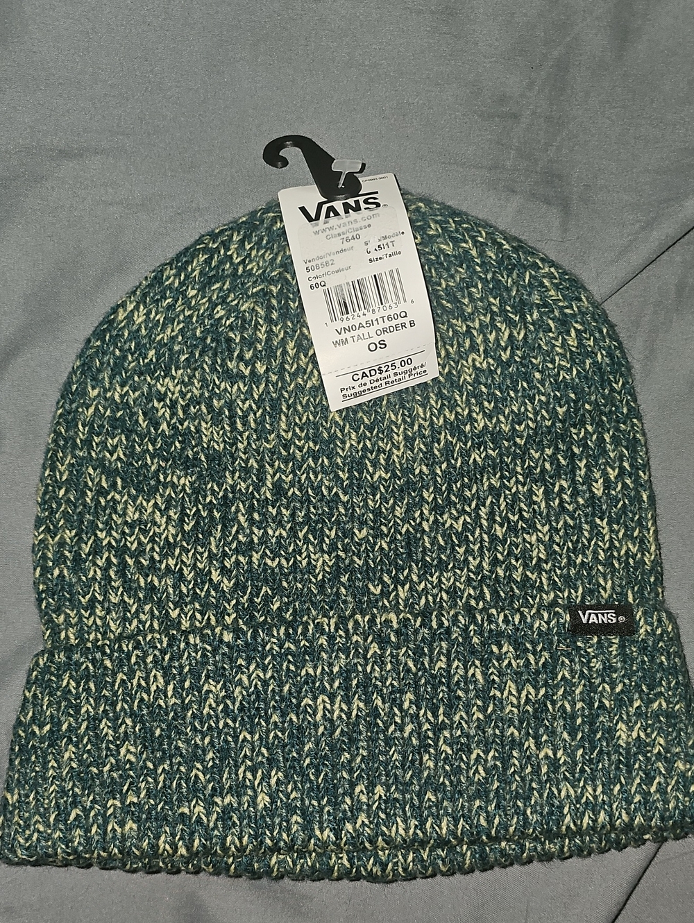 Vans Two-Tone Green Marled Fold-Over Beanie